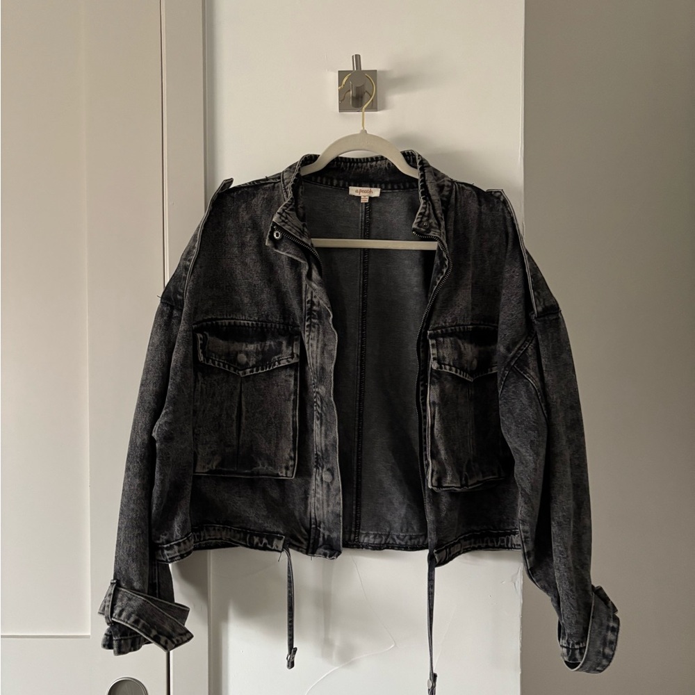 Vici Charcoal Denim Jacket
